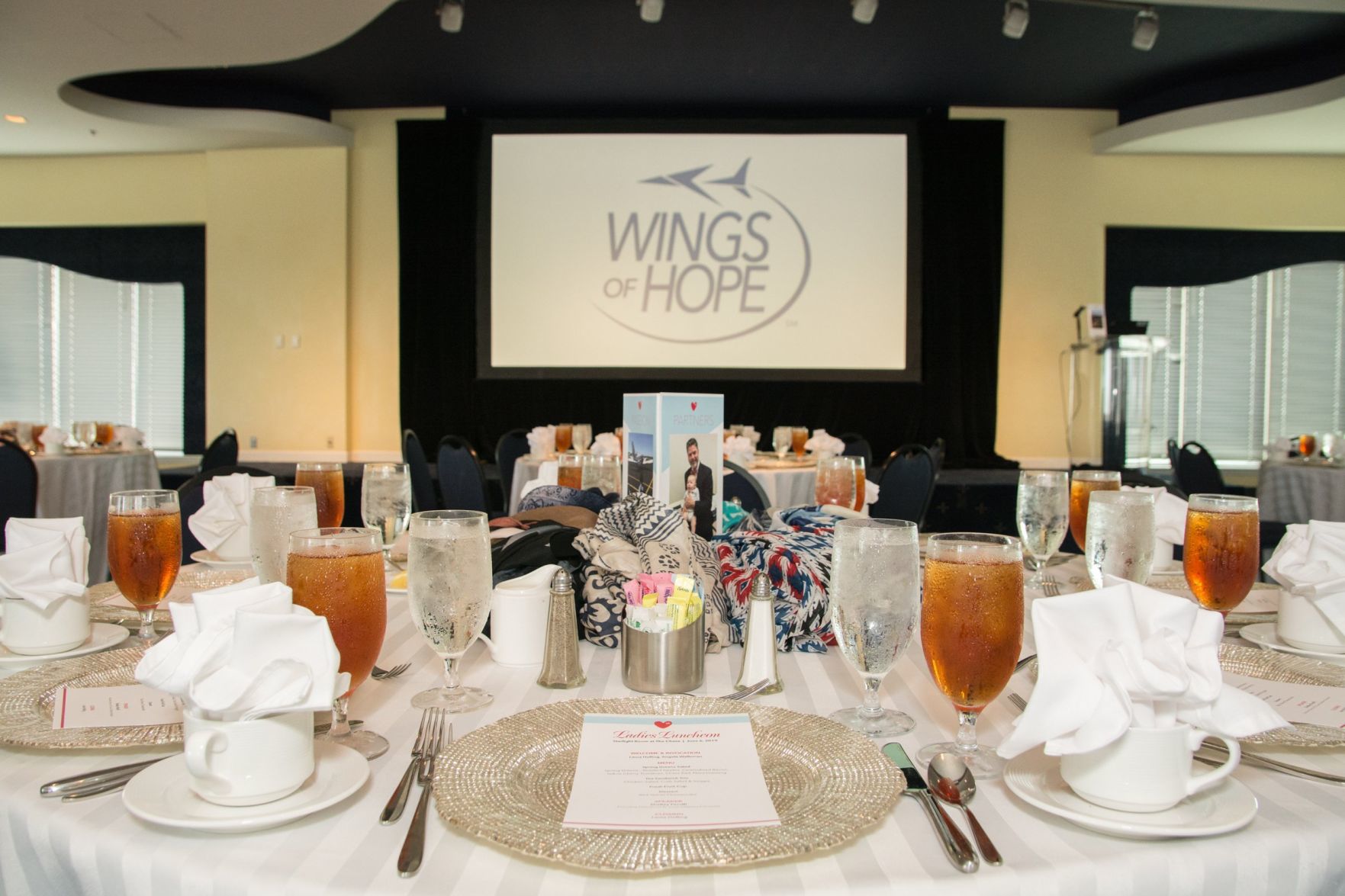Lunch setting at Wings of Hope Ladies Luncheon